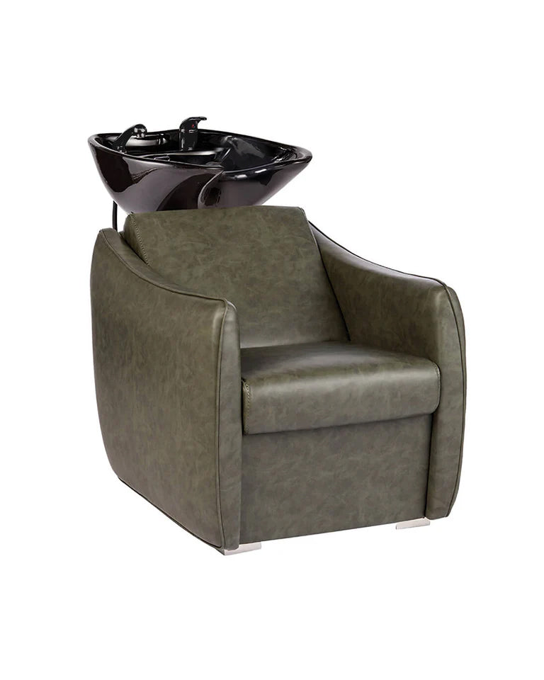 Hazel Sage - Grön schamponeringsstol - Svart balja